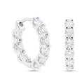 925 Sterling Silver Moissanite Stone Hoop Earrings 17.5mm