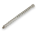 Rhodium Plated 925 Sterling Silver Moissanite Curb 17.7mm Bracelet